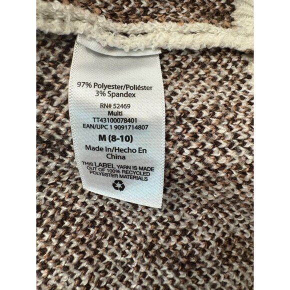 Leopard Print Open Front Belted Knit Cardigan Womens Size Medium Time & Tru - Picture 7 of 12